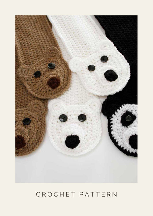 3 Bears Pocket Crochet Scarf Pattern