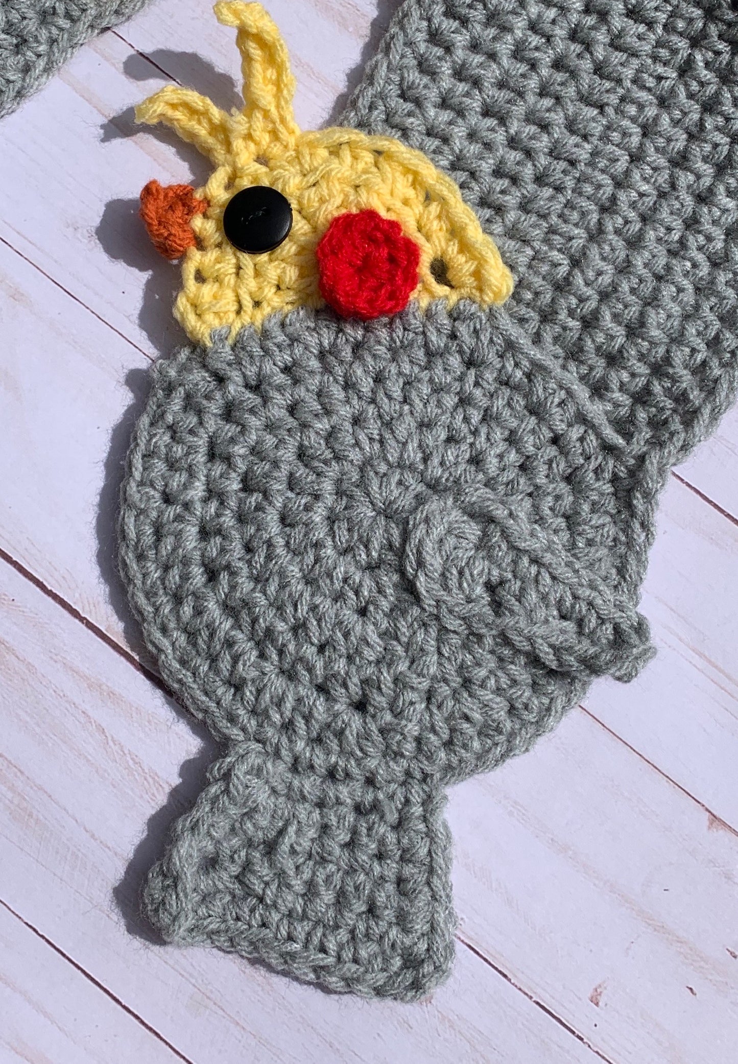 Cockatiel Crochet Pocket Scarf
