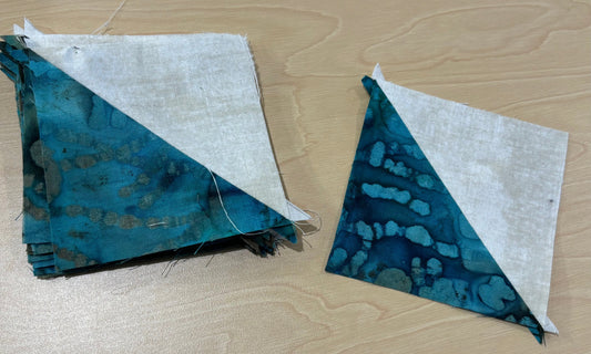 How to Make 2 HST Quilt Blocks at a Time (Easy Half Square Triangle Method)