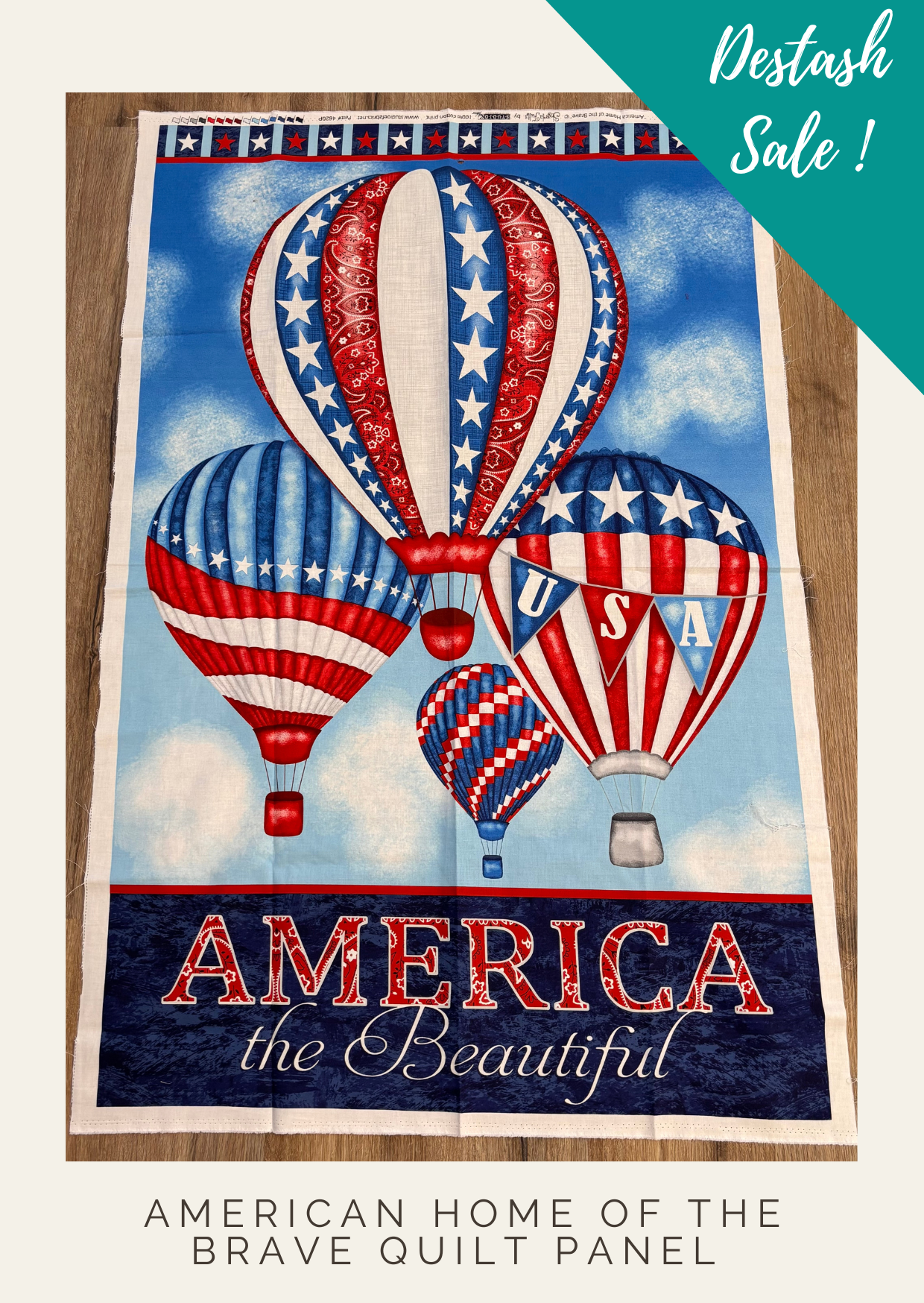 Americana Home of the Brave Quilt Panel - Destash Sale