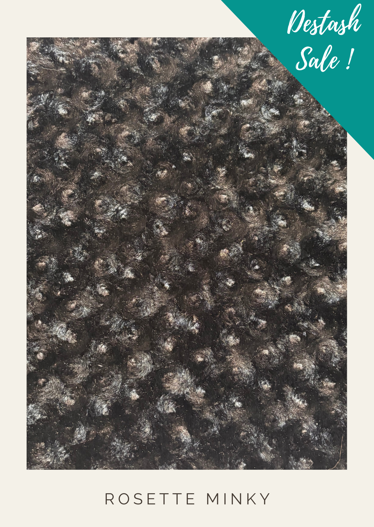 Black Rosette Minky - Destash Sale