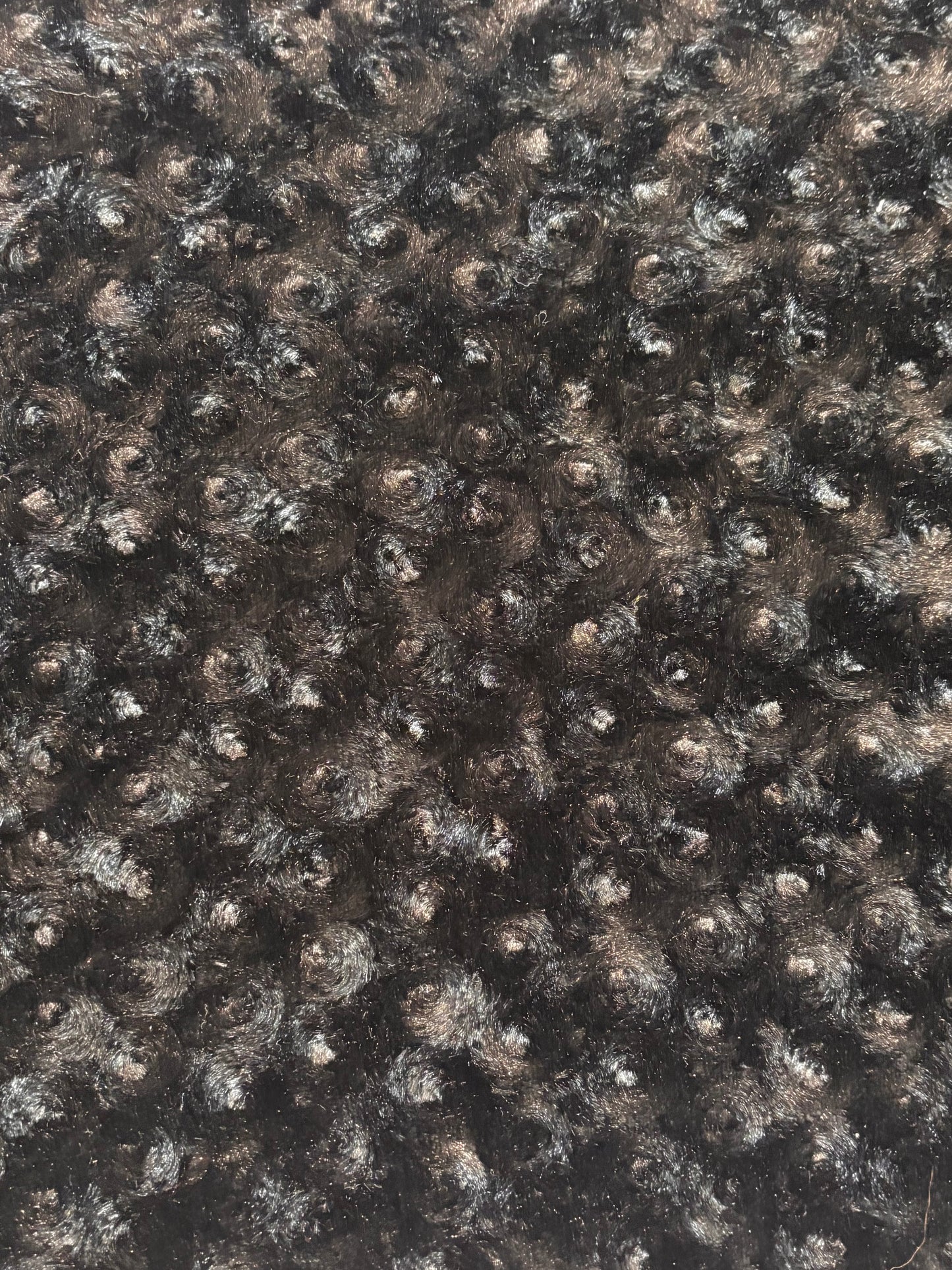 Black Rosette Minky - Destash Sale