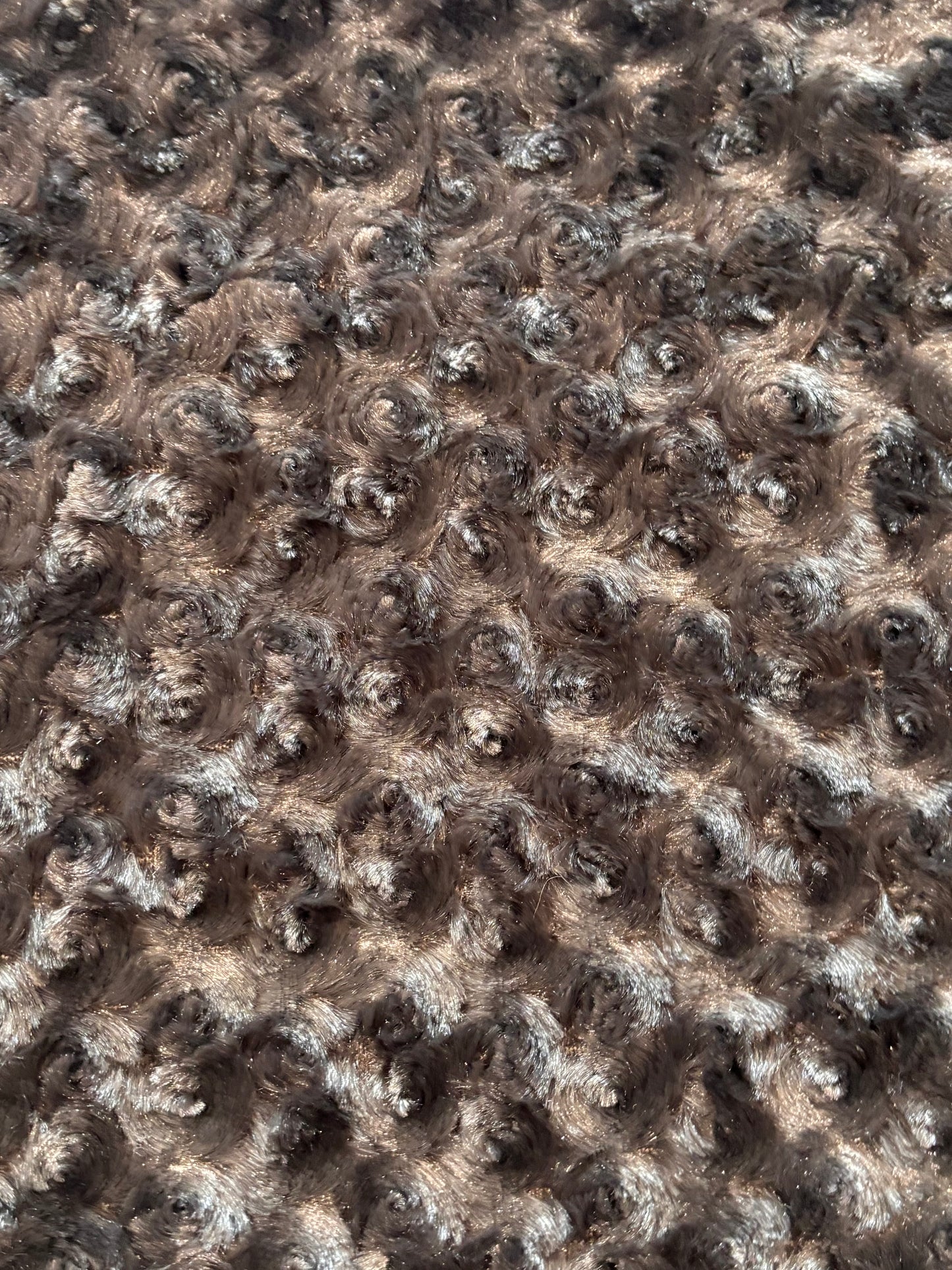 Dark Brown Rosette Minky - Destash Sale
