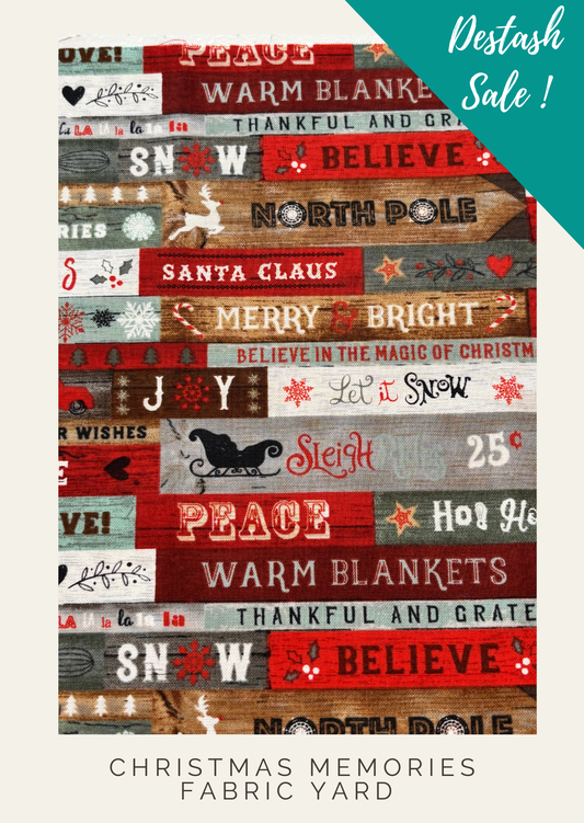 Christmas Memories Words Yard - Destash Sale