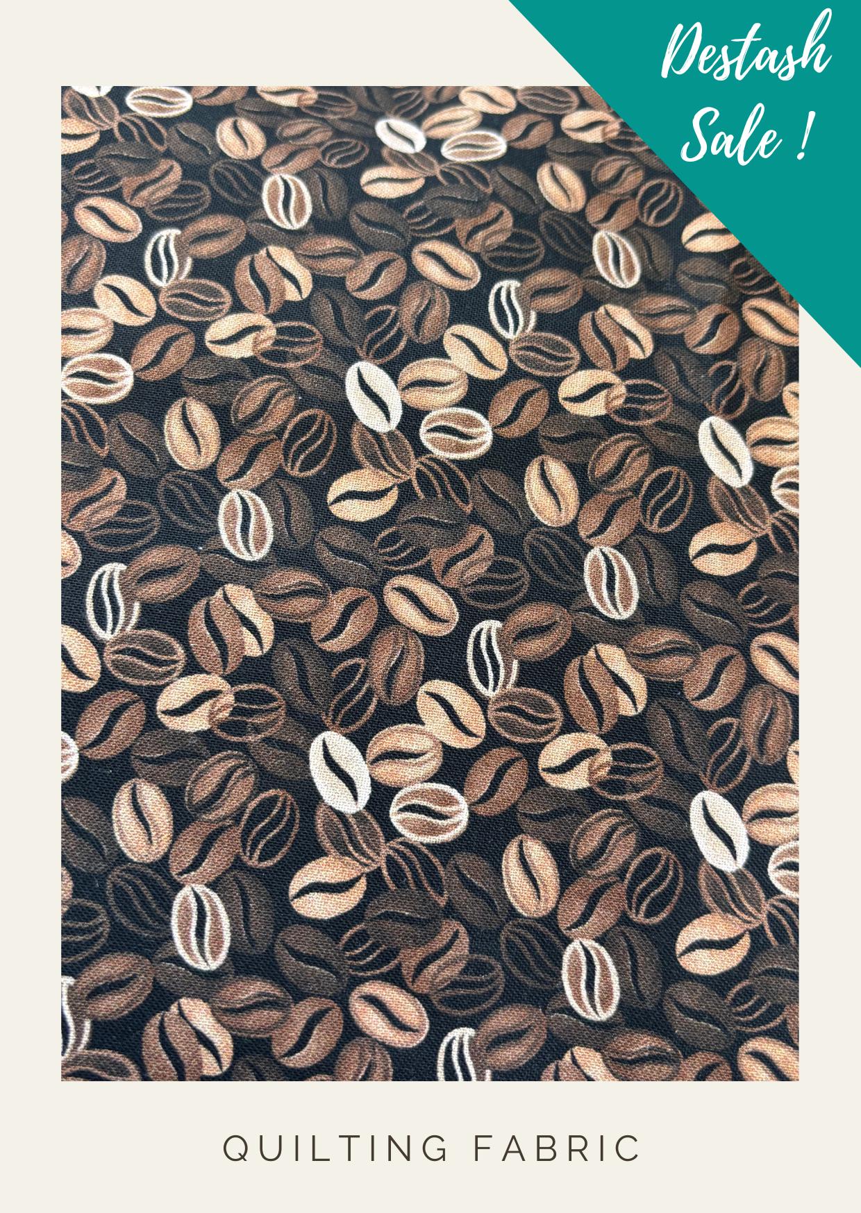 Coffee Print Quilt Fabric - Destash Sale