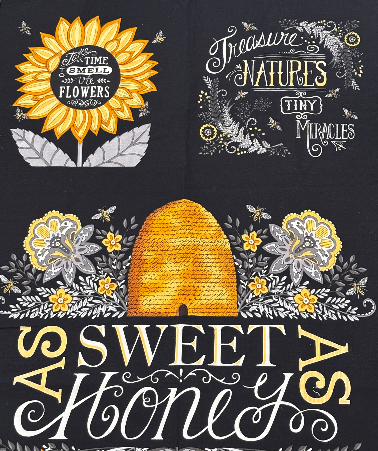 Bee Grateful Quilt Panel - Destash Sale