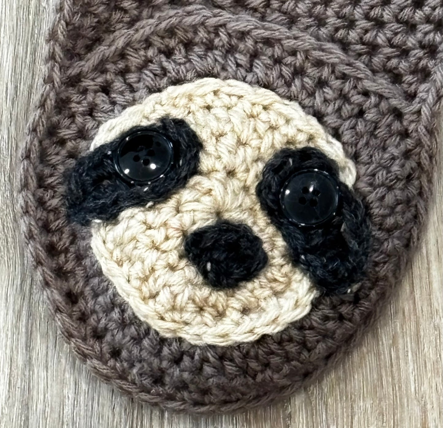 Sloth Crochet Pocket Scarf Pattern - PDF