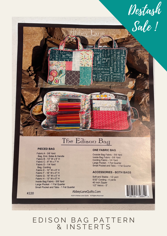 The Edison Bag Pattern and Insert Kit- Destash Sale