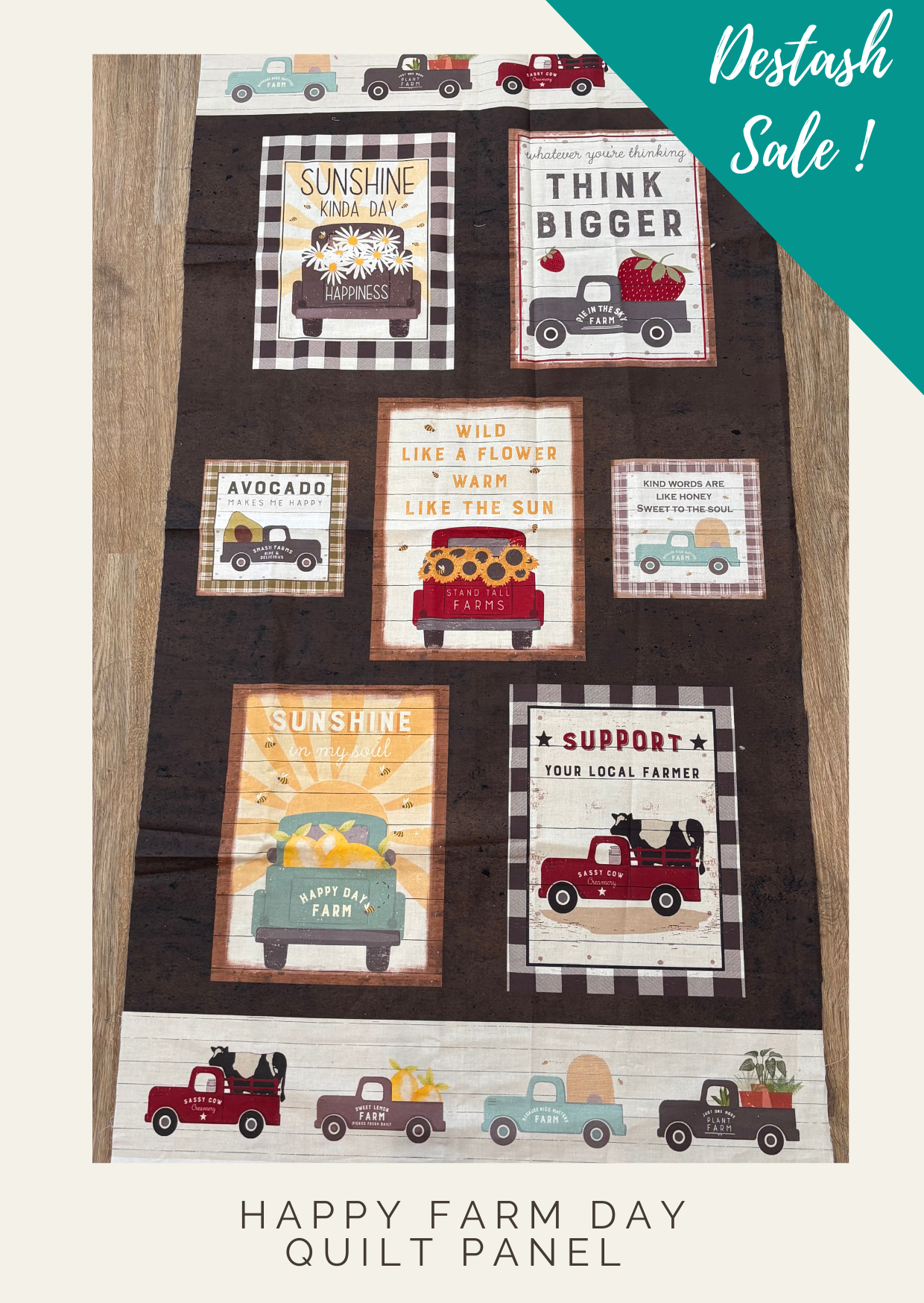 Happy Farm Day Quilt Panel - Destash Sale