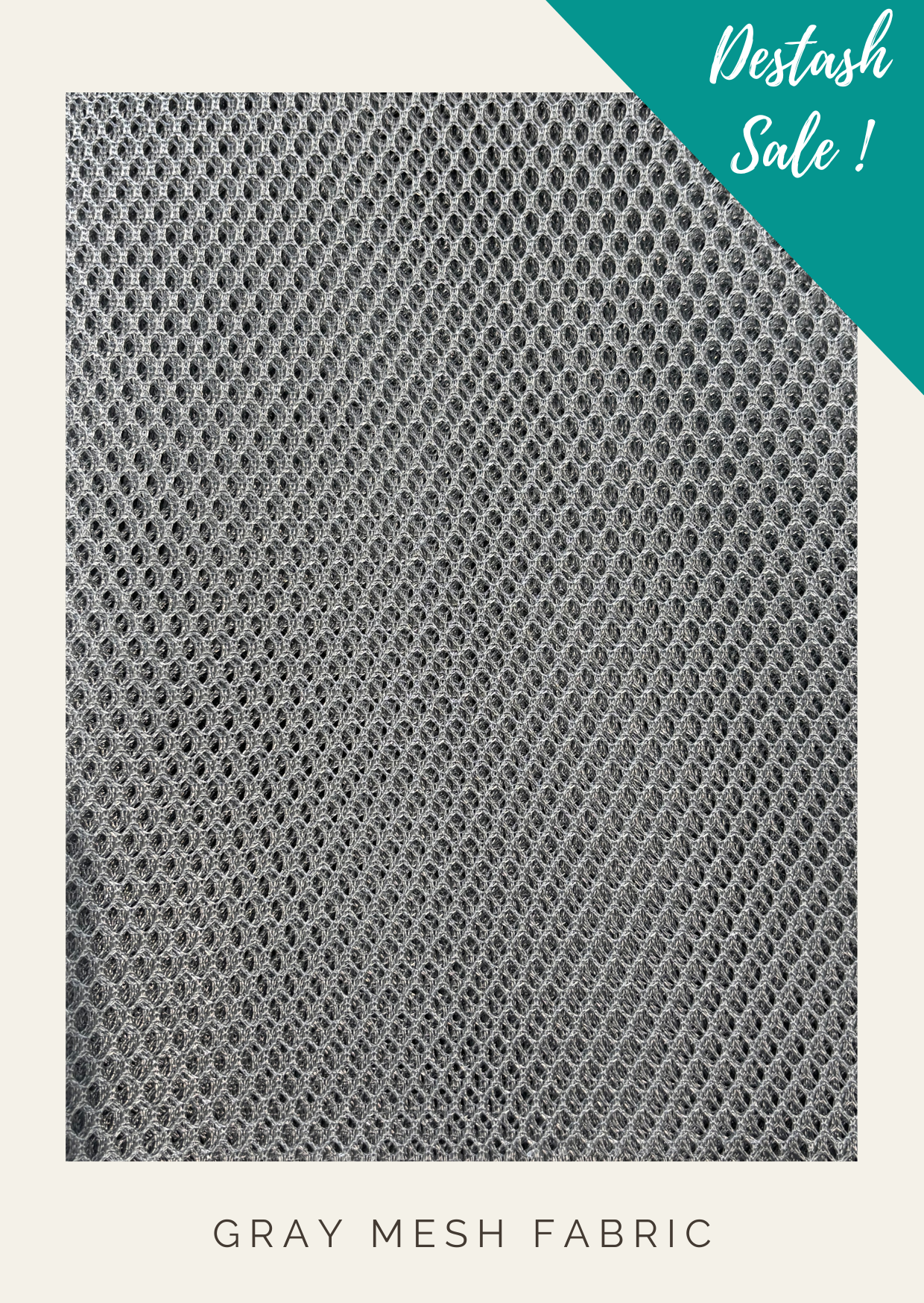 1/2 yard Gray Mesh Fabric - Destash Sale