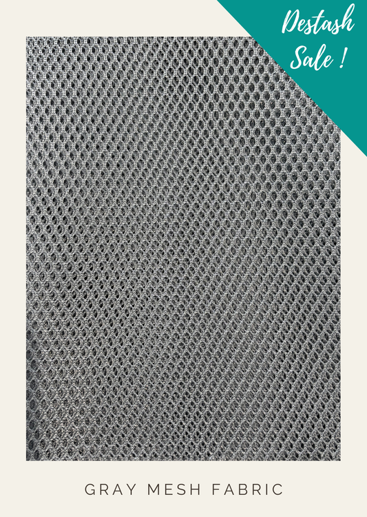 1/2 yard Gray Mesh Fabric - Destash Sale