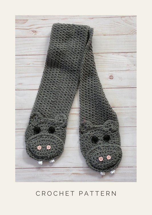 Hippo Pocket Crochet Scarf Pattern