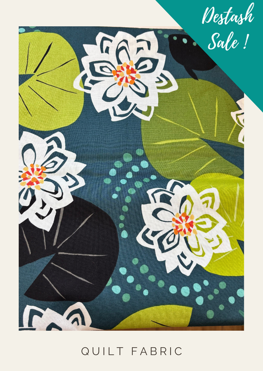 Lily Pad Print Quilt Fabric - Destash Sale