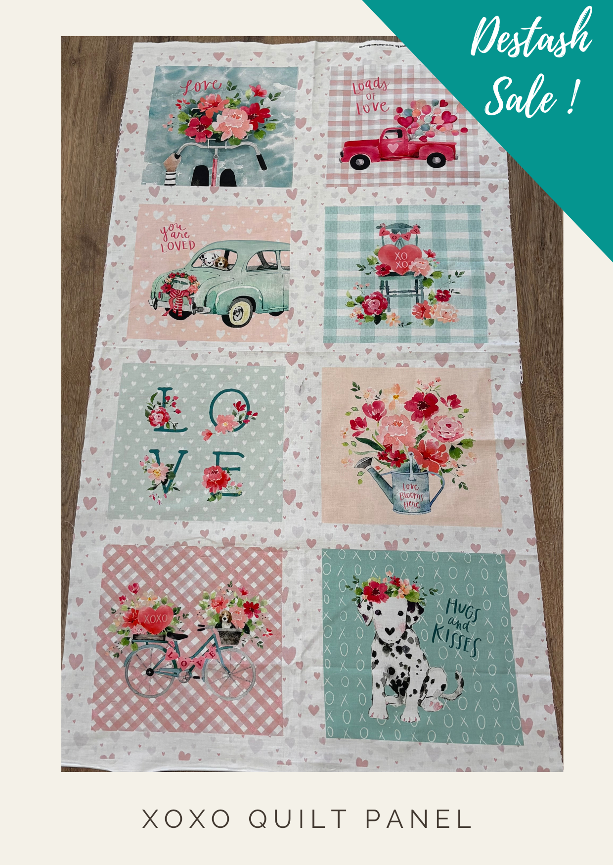 XOXO Quilt Panel - Destash Sale