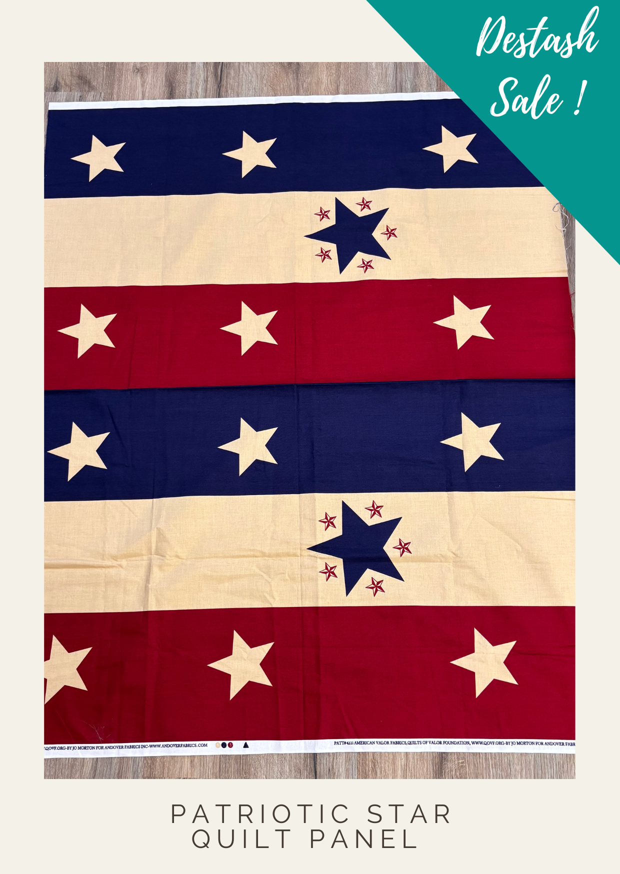 Patriotic Star Quilt Panel - Destash Sale