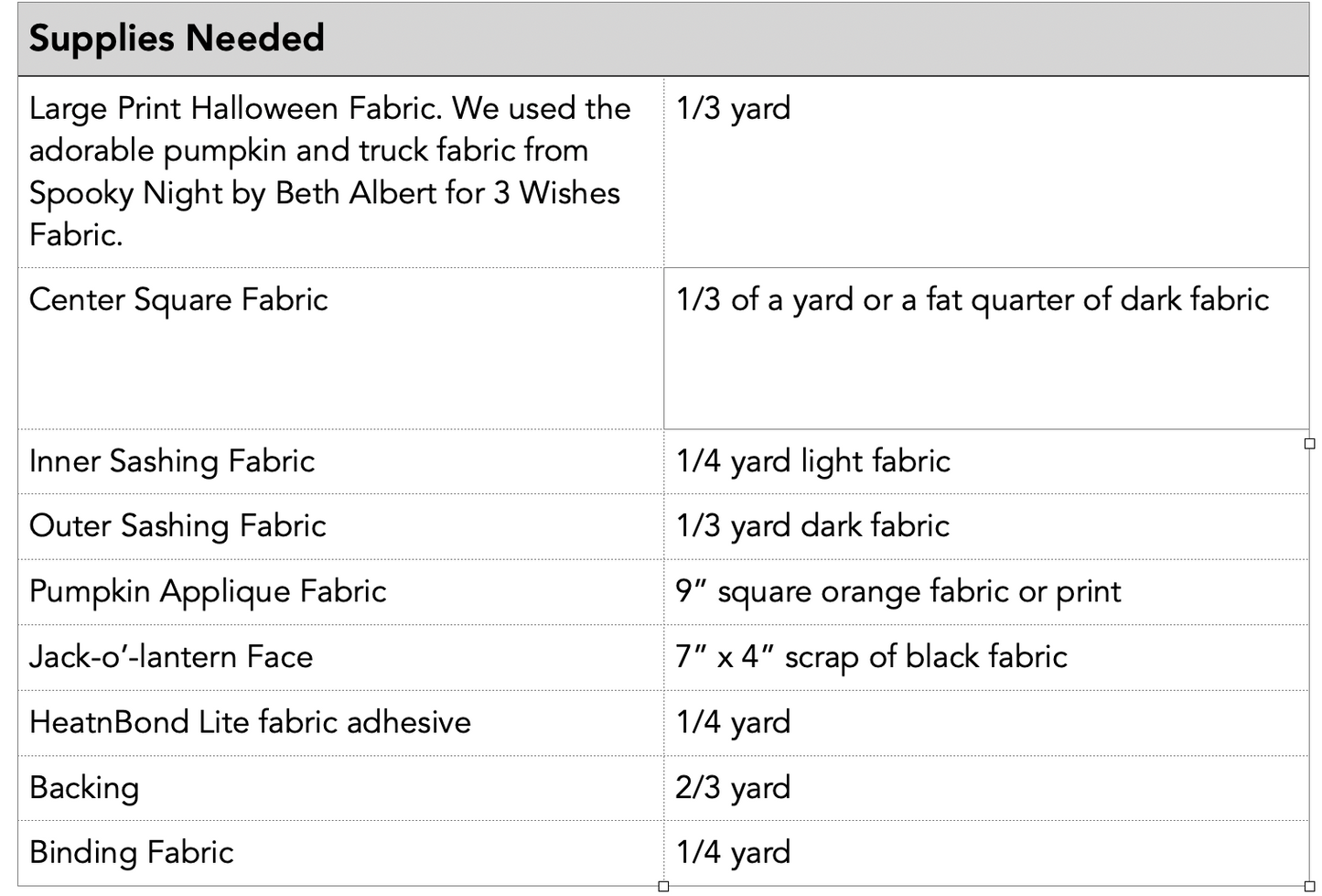 Pumpkin Lane Applique Runner Pattern